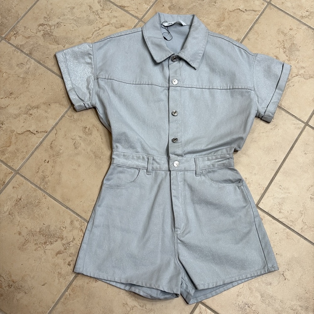 Zara Denim Romper